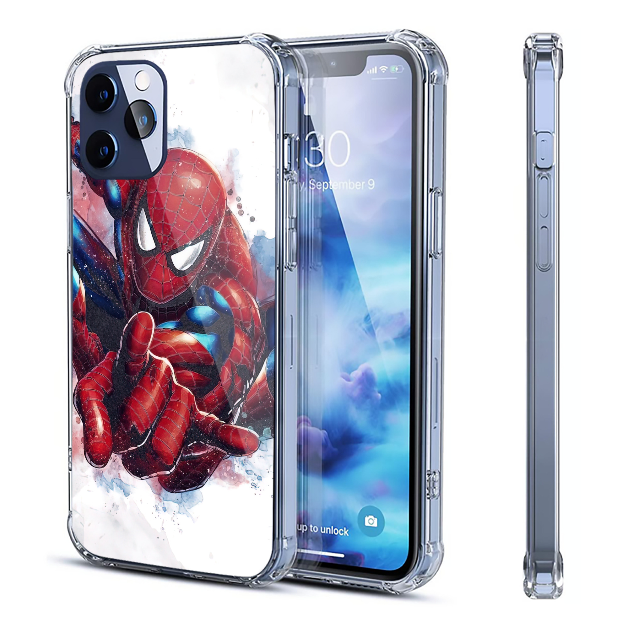 （画像用） Spider Man スパイダーマン 【iPhone 12シリーズ対応】透明スマホケース（クリアソフトケース）